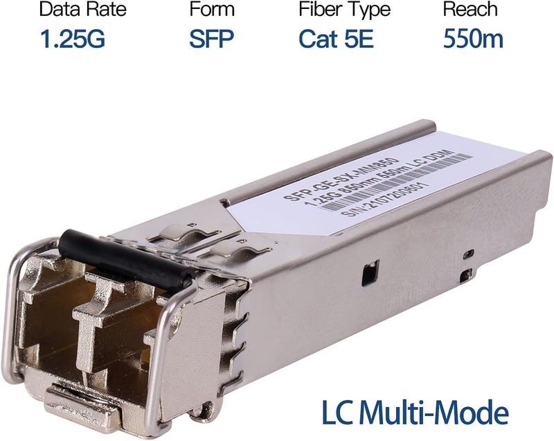 GESD 4 Pack 1.25G 850nm Multimode SFP LC Transceiver Fiber Module 550 Meters 1000Base-SX LC MMF for Cisco GLC-SX-MMD/SX-MM/SFP-GE-S,Fortinet,Ubiquiti UniFi UF-MM-1G,Mikrotik S-85DLC05D Meraki MA-SFP-1GB-SX - Image 3